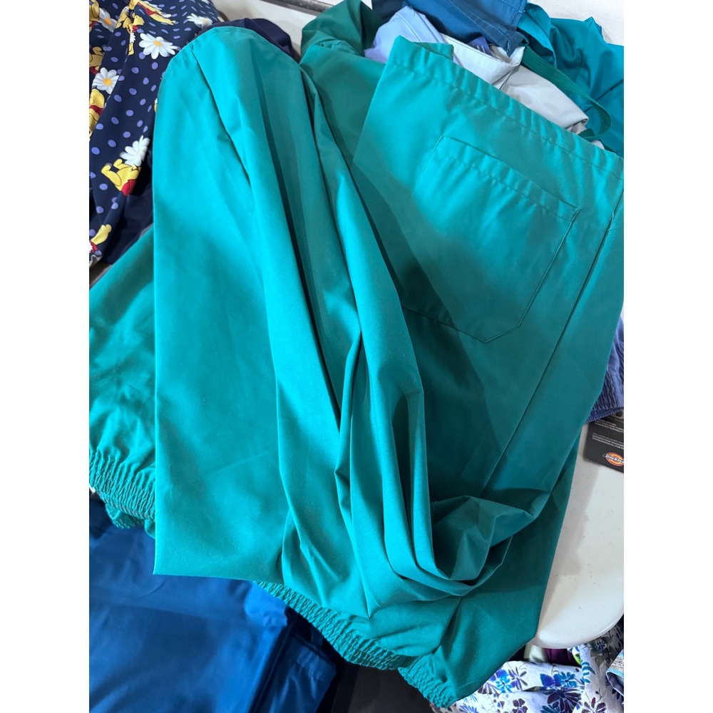 Medline 9350 JEQ Scrub Pants Teal Green Elastic Waist 2X-Large Pocket